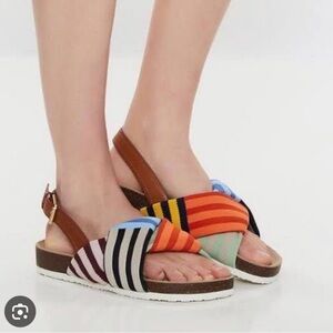 Tory Burch Colorful Striped Sandals 7
